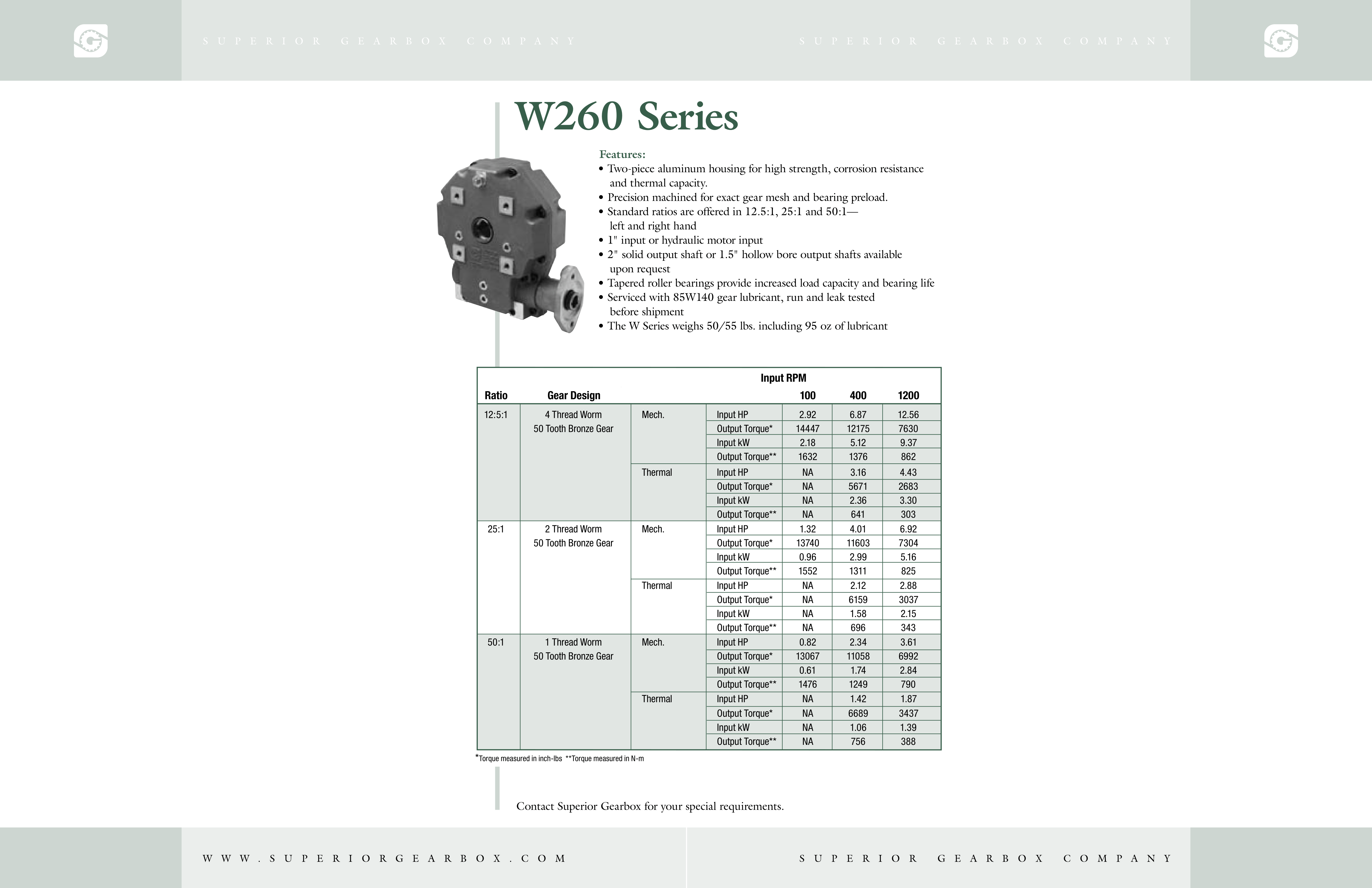 W260 Series Brochure Image