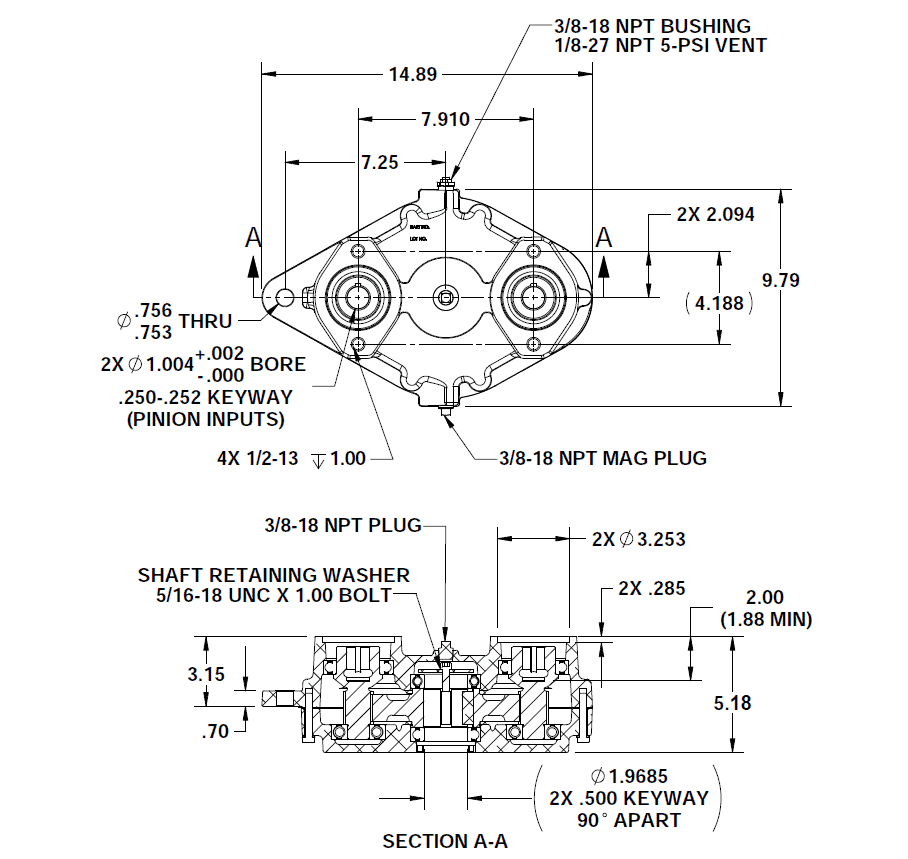 IP39 Dual Input Drawing